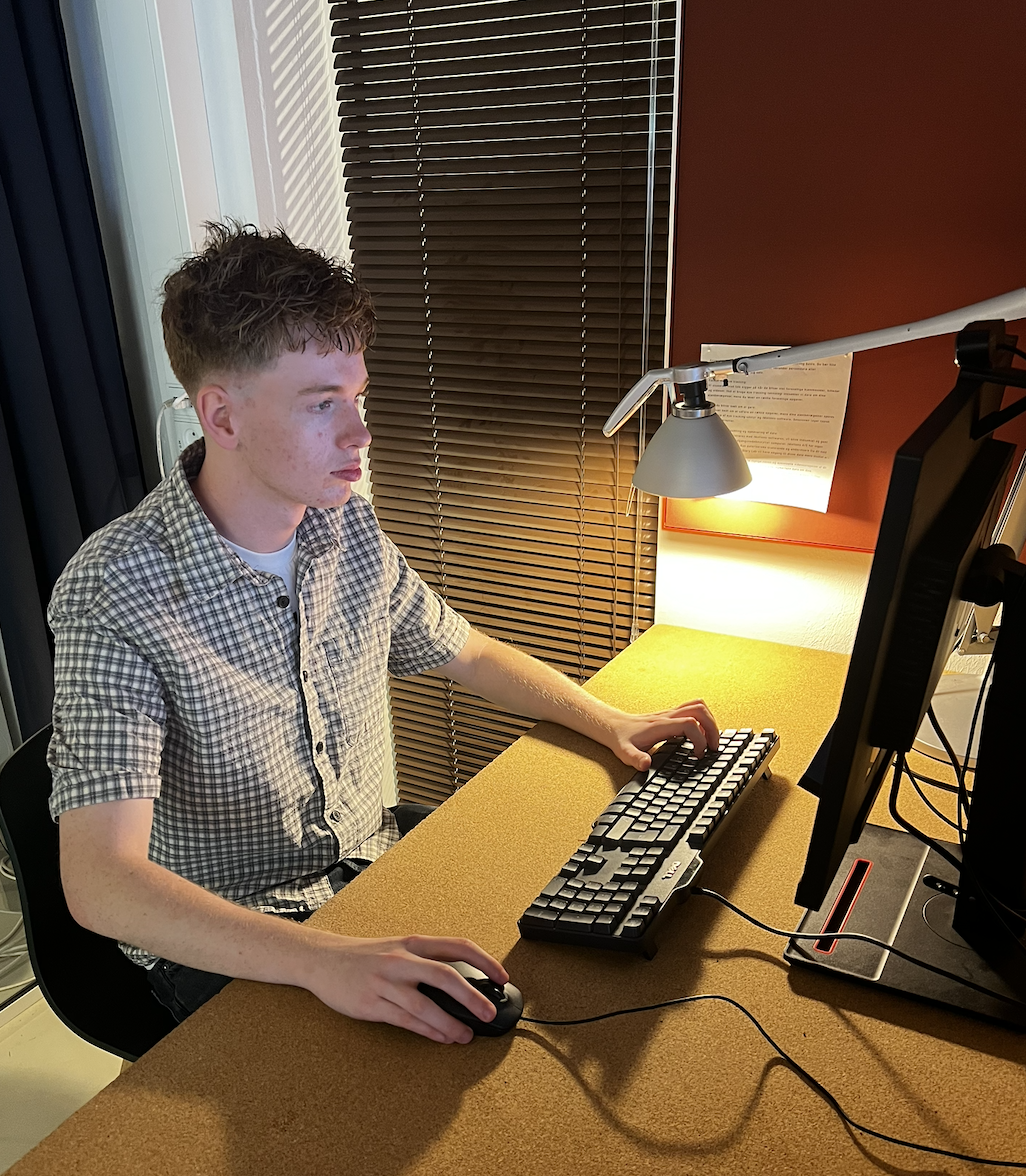 Arbejdssituation – Bernhard foran skærm